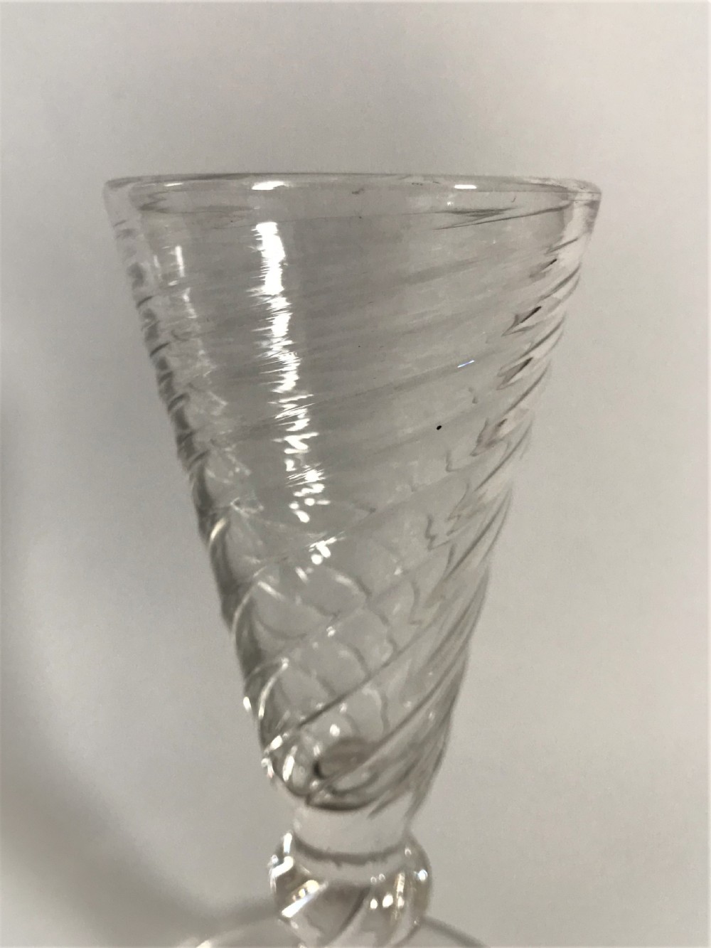 A superb 18th Century wrythen ale glass View IV