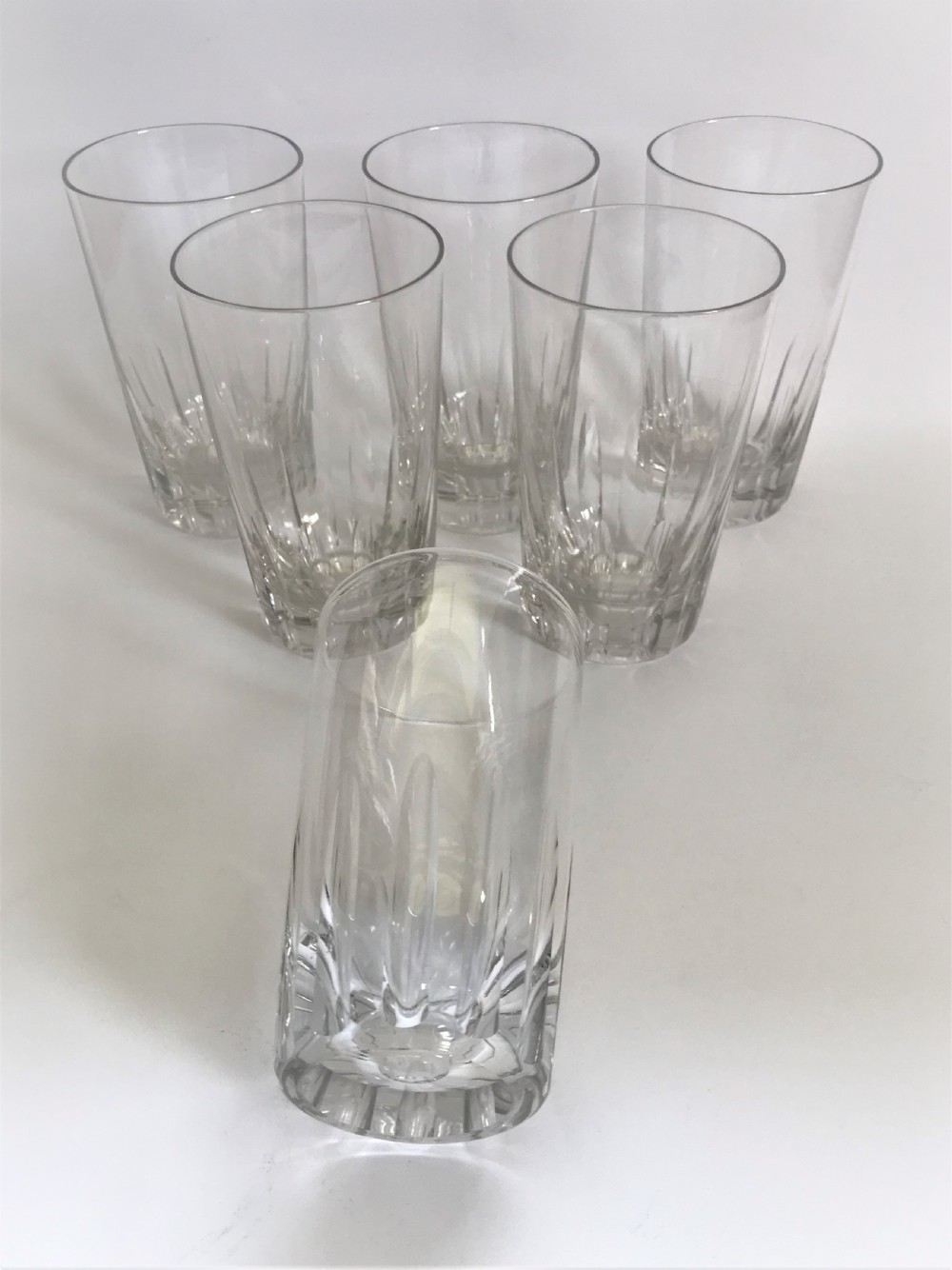 A superb set of 6 Victorian cut glass water tumblers View V