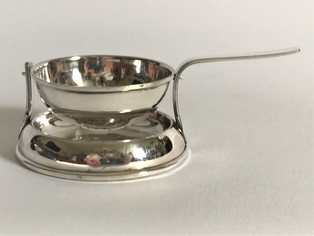 A Desirable French Silver Tea Strainer & Drip Tray View VI