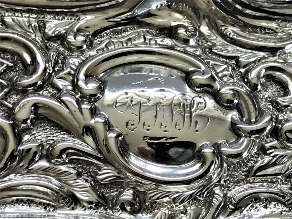 A gorgeous late Victorian silver pen tray View IV