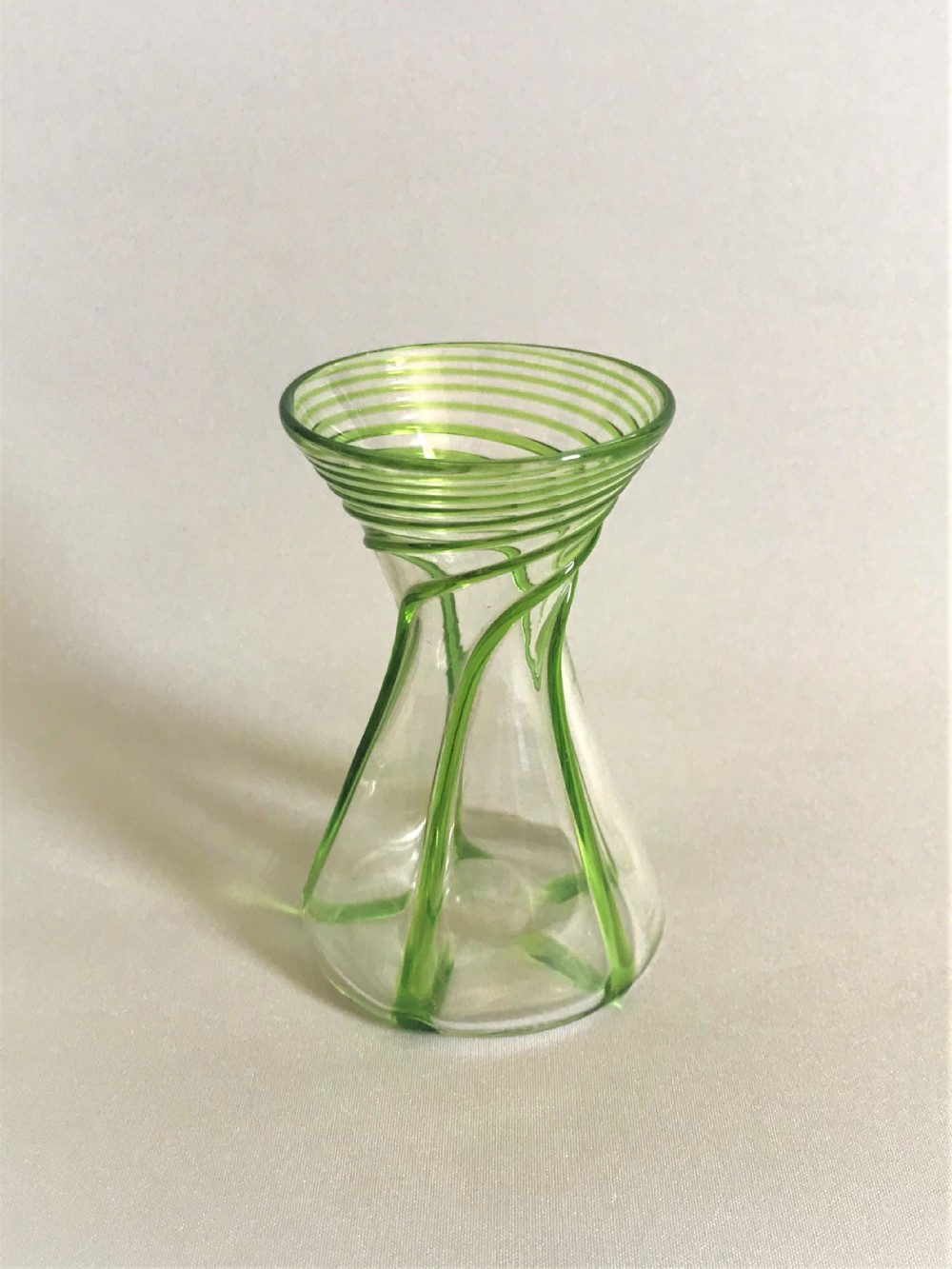 A gorgeous Art Nouveau Stuart Glass posy vase