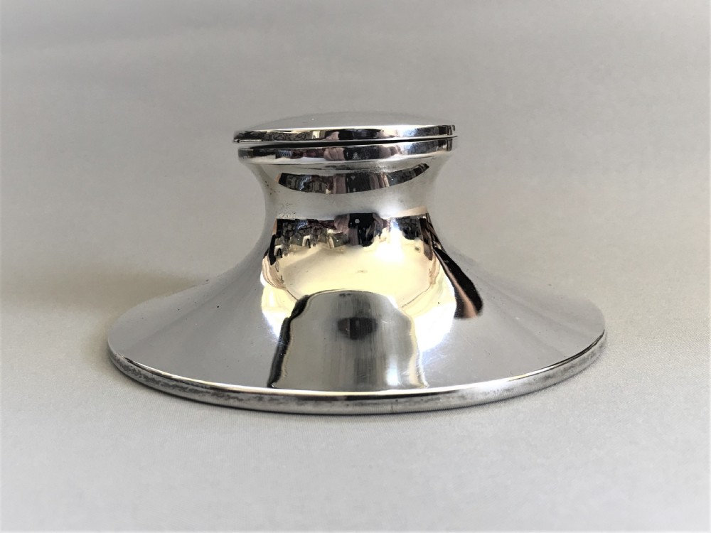 A handsome Mappin & Webb silver capstan inkwell View VI