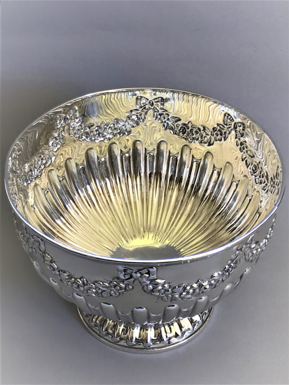 A superb Edwardian silver rose bowl View II