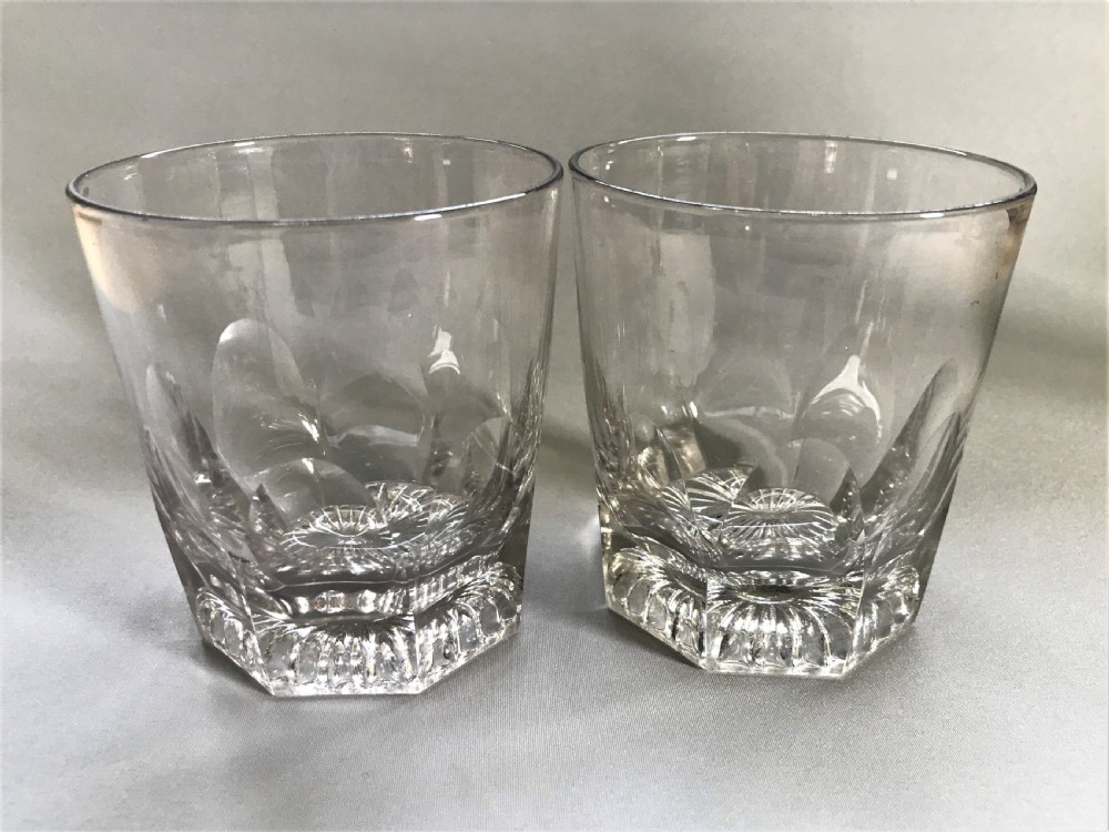 A rare pair of Georgian cut glass Whisky tumblers View III