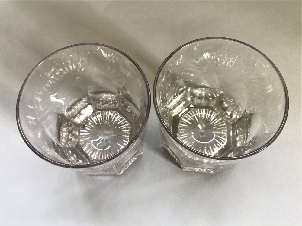 A rare pair of Georgian cut glass Whisky tumblers View IV