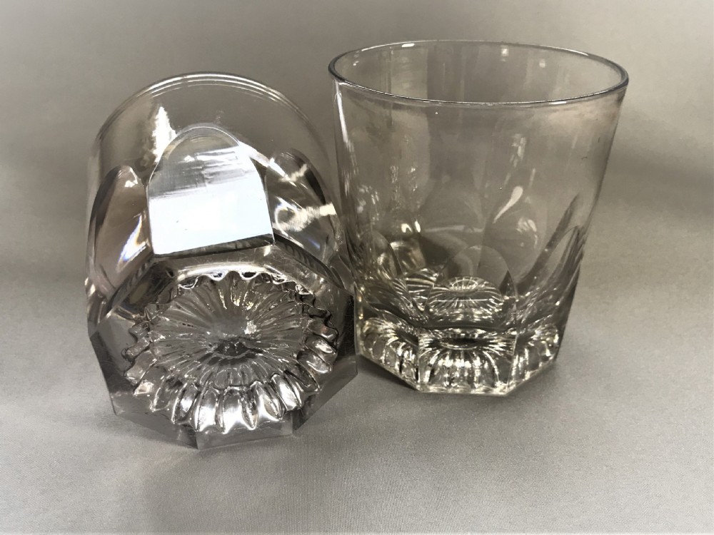 A rare pair of Georgian cut glass Whisky tumblers View V