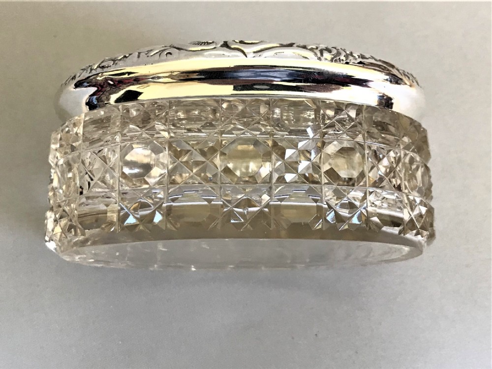 A superb late Victorian silver & cut glass trinket pot View V
