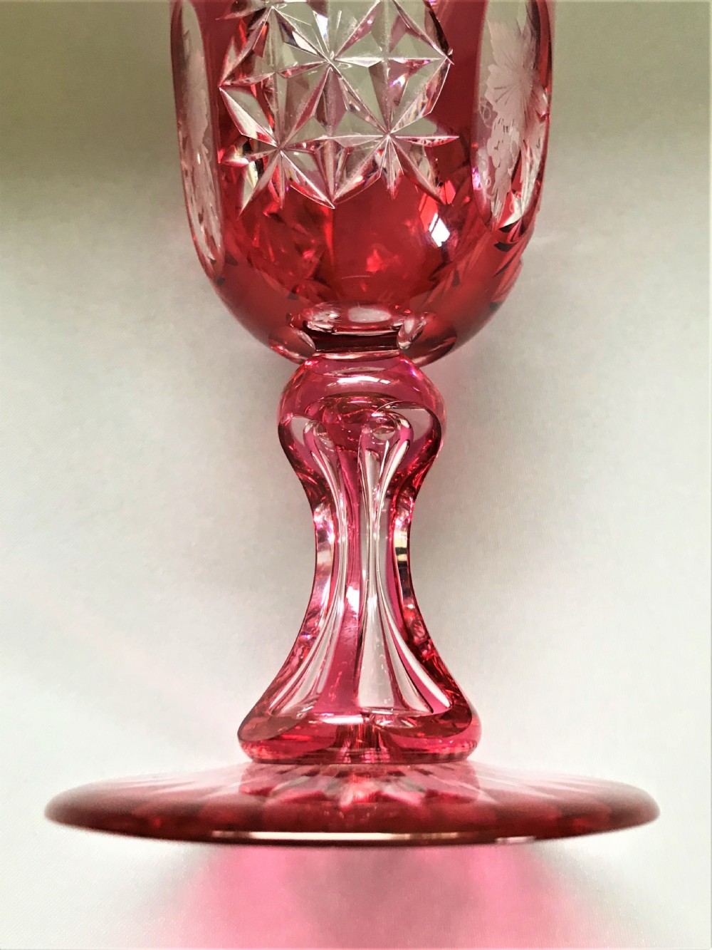 An outstanding Victorian cranberry wine glass View V