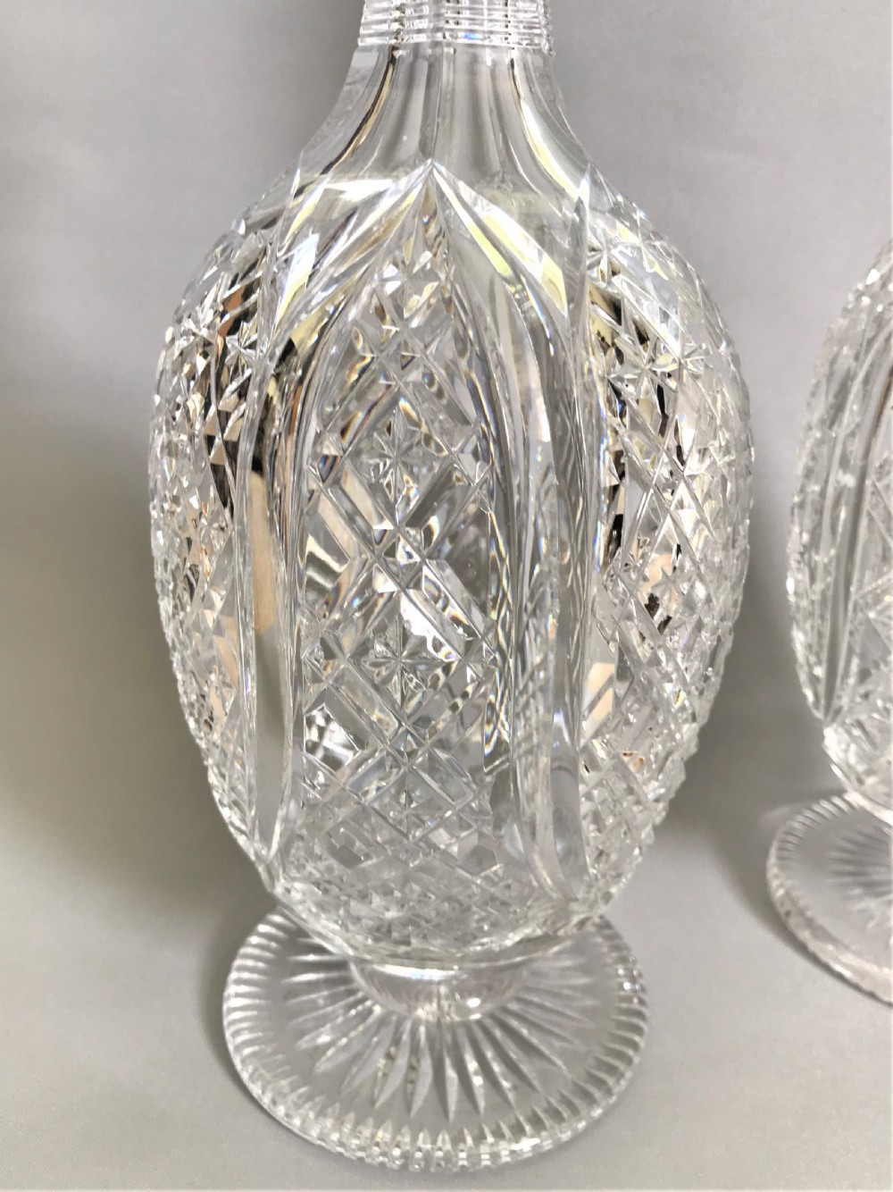 A fabulous pair of Victorian cut glass crystal decanters View IV