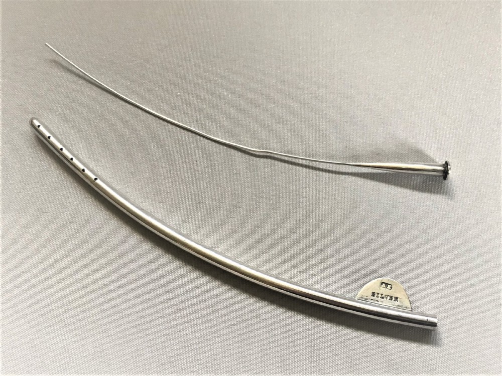 Medical interest. A rare female silver catheter  View IV