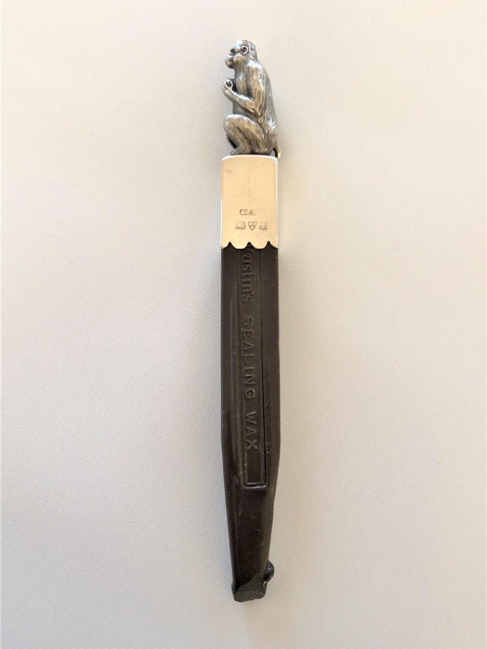 A Rare Chester Silver Monkey Sealing Wax Holder