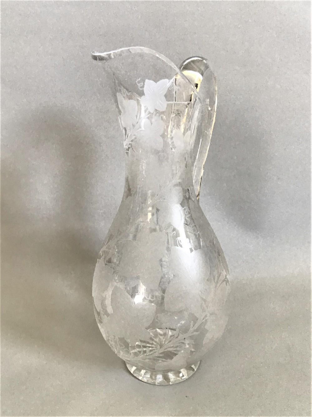 A Handsome Victorian Ivy Etched Wine Jug View II