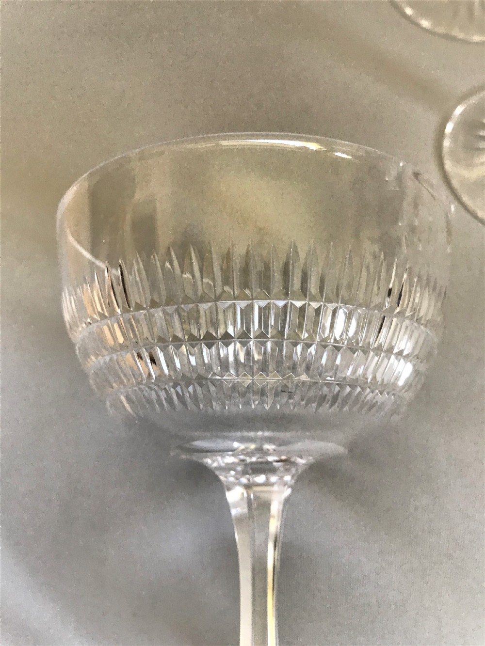 A fine set of 8 cut glass Edwardian champagne bowls View VI