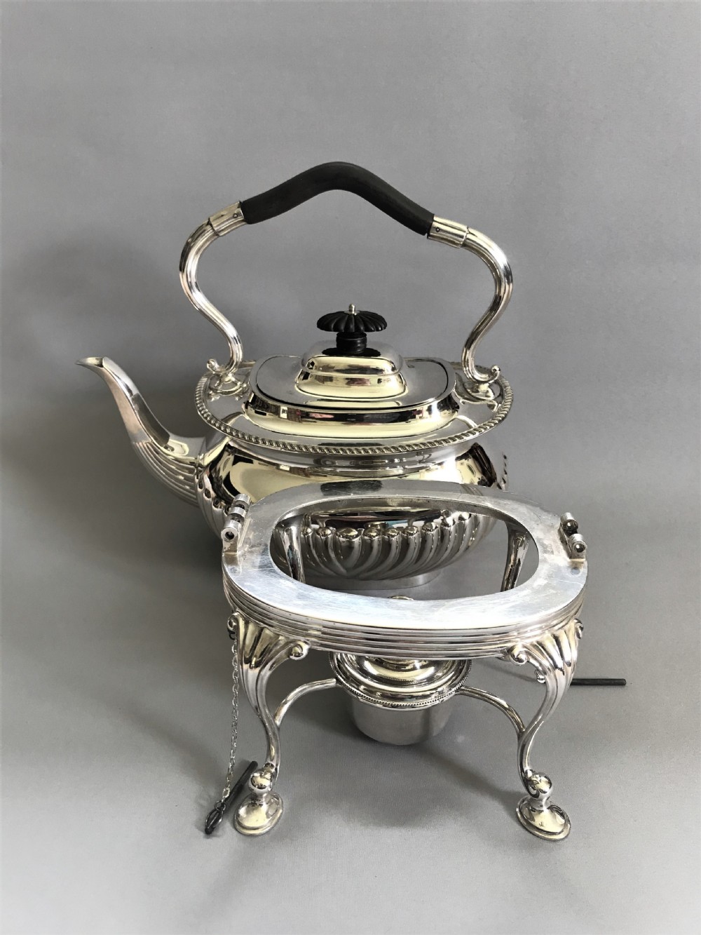 A superb Victorian silver plated spirit kettle View IV