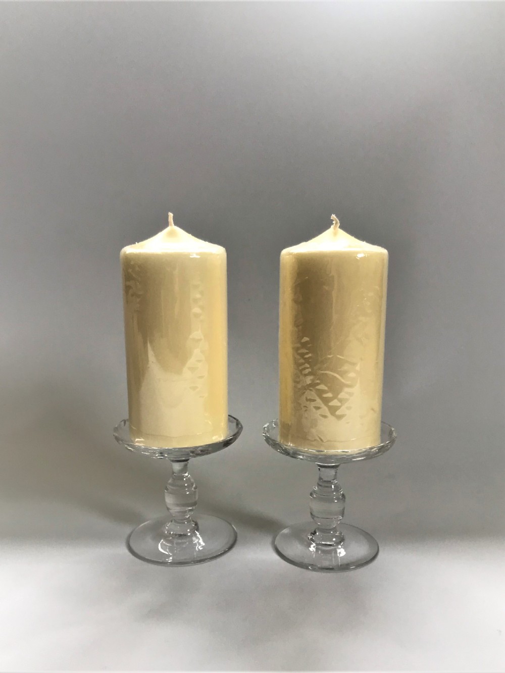 A lovely Pair Of French Cut Glass Candle Holders