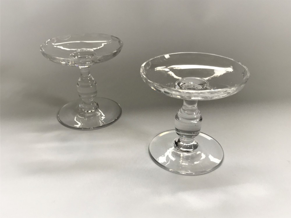 A lovely Pair Of French Cut Glass Candle Holders View II