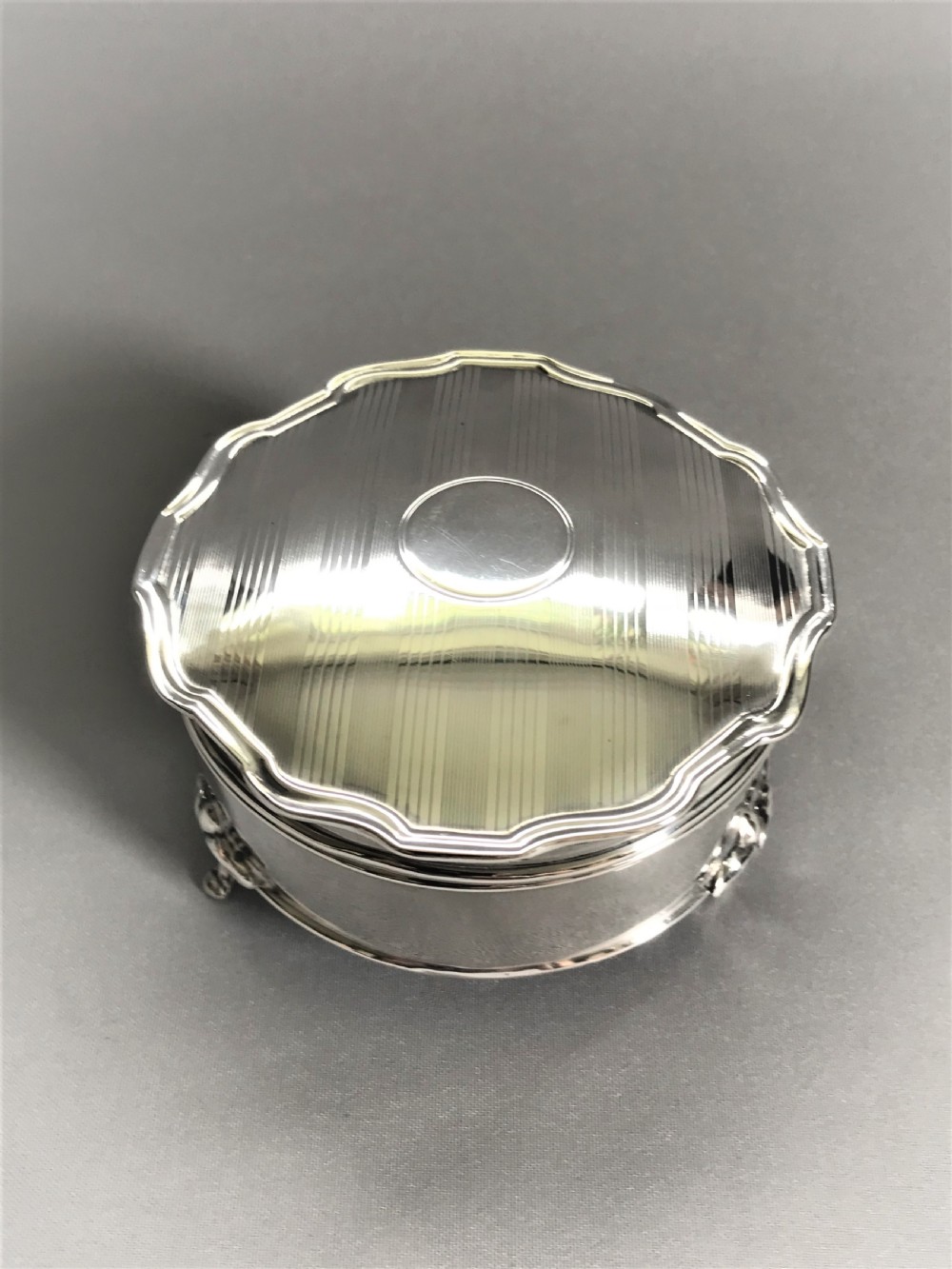 A stylish silver trinket/cuff links box View III