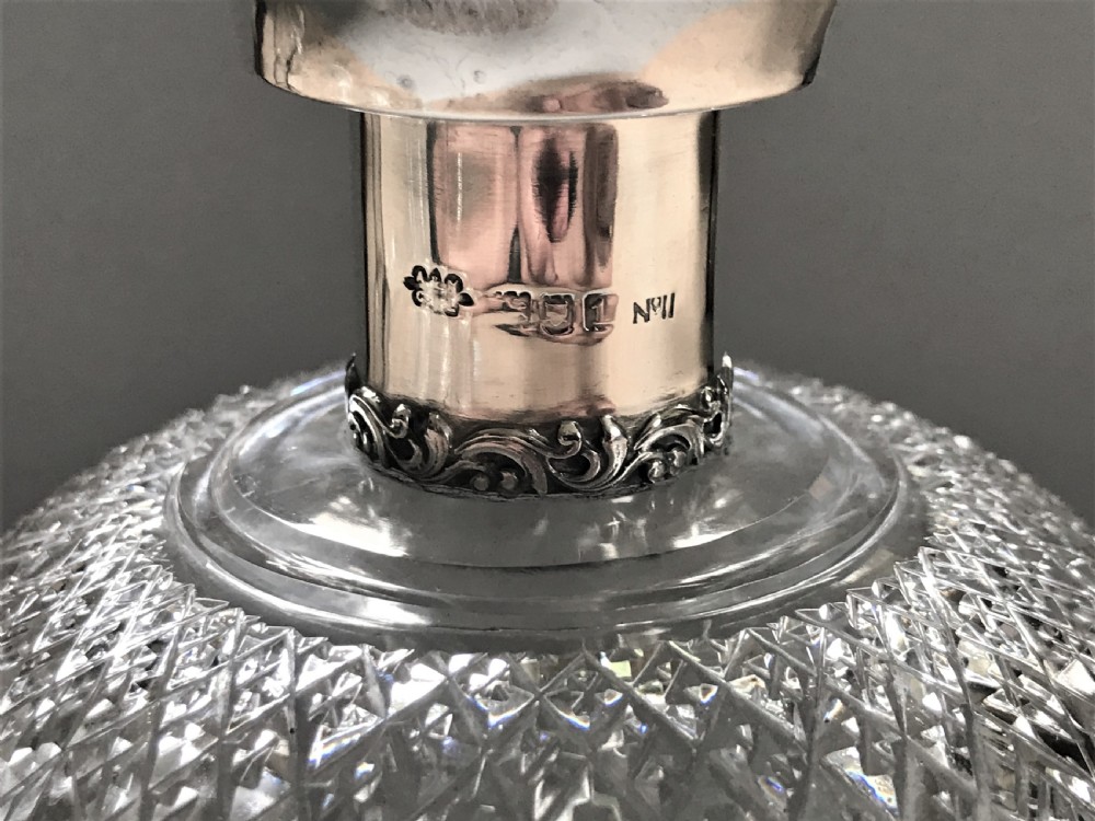 A superb Edwardian silver mounted glug glug decanter View IV