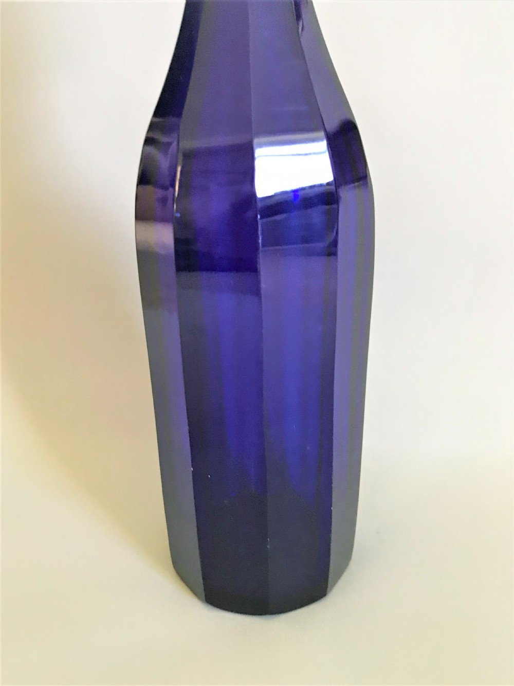 A fabulous early Victorian Bristol Blue decanter View III