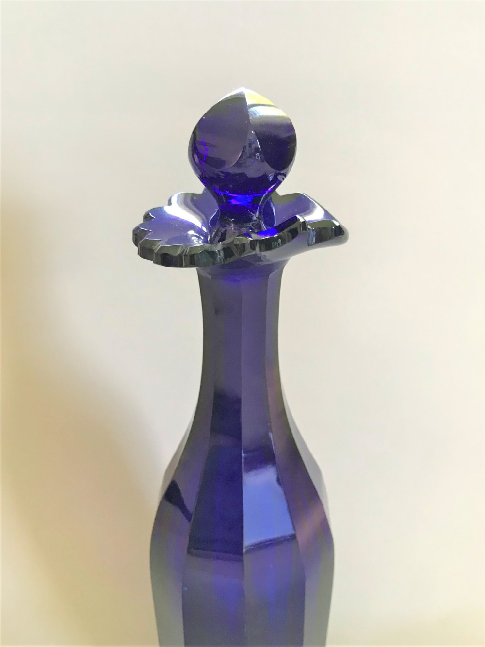 A fabulous early Victorian Bristol Blue decanter View IV