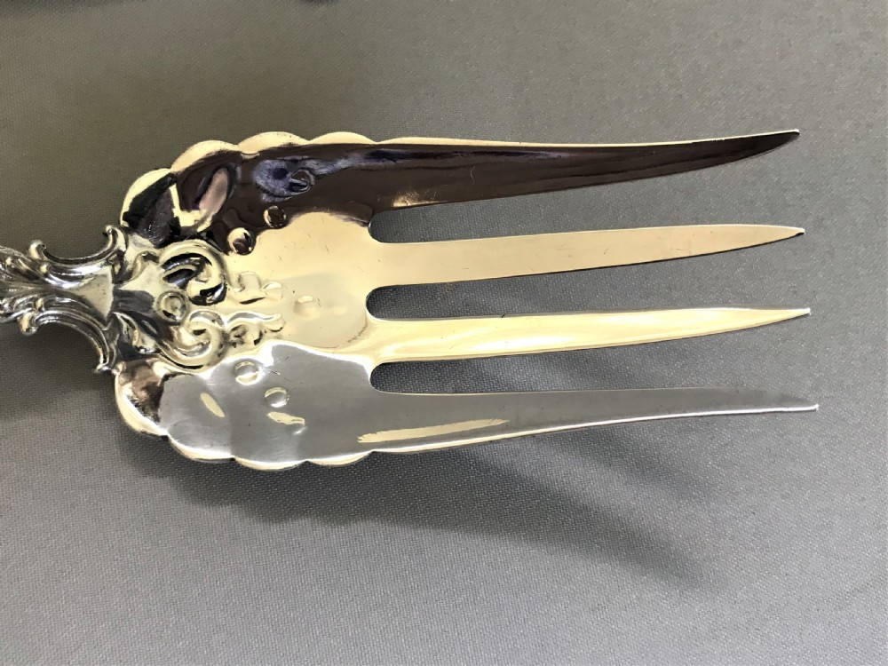 A fabulous pair of boxed Sterling silver dessert servers View V