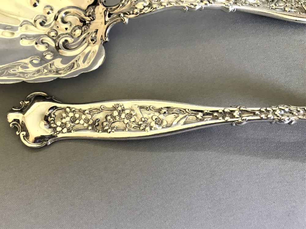 A fabulous pair of boxed Sterling silver dessert servers View VI