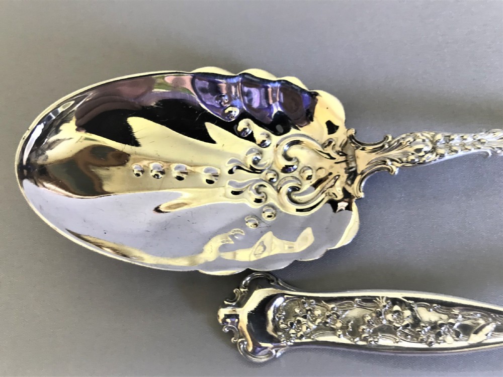 A fabulous pair of boxed Sterling silver dessert servers View VII