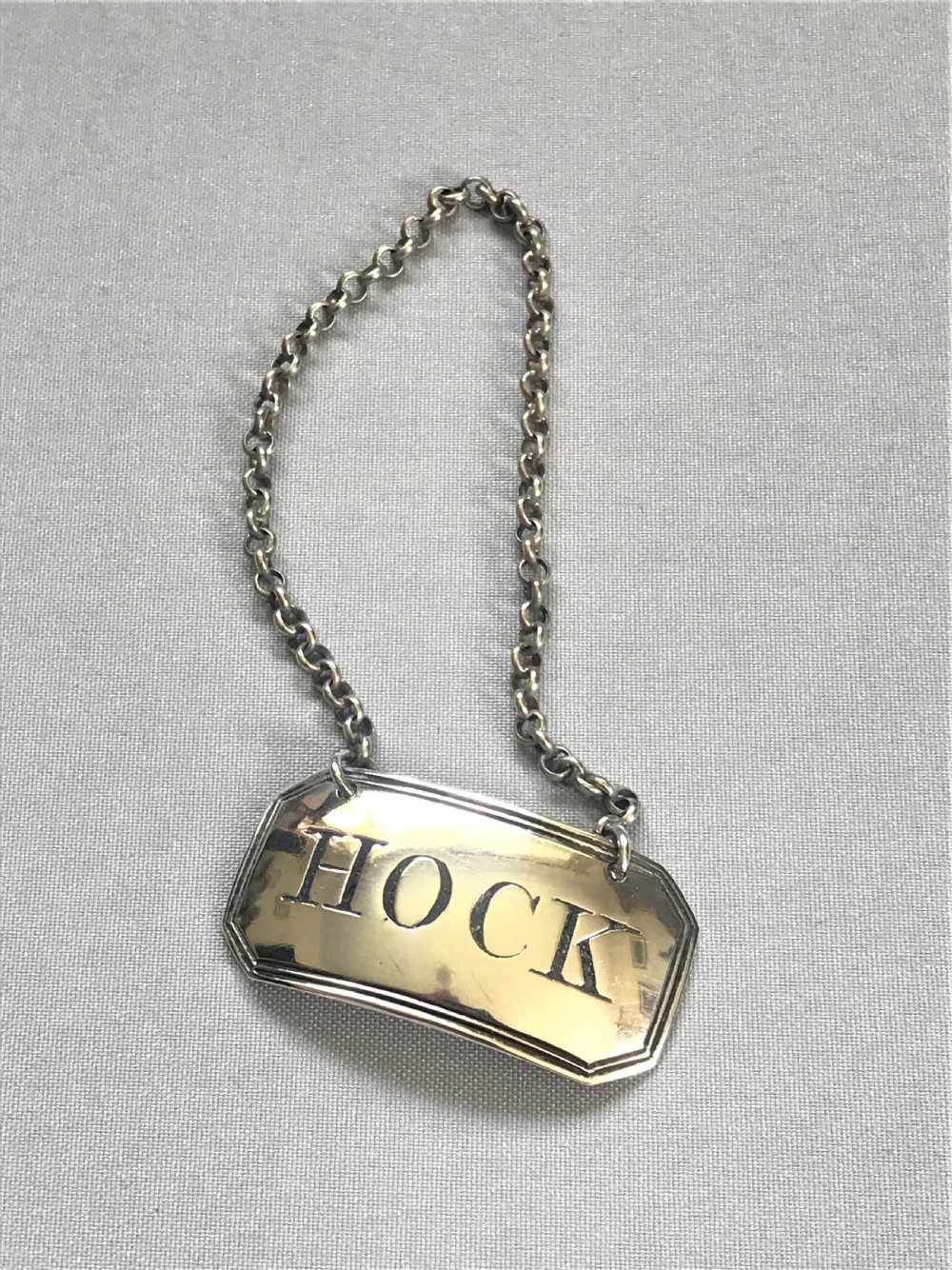 A very rare Georgian silver 'Hock' label