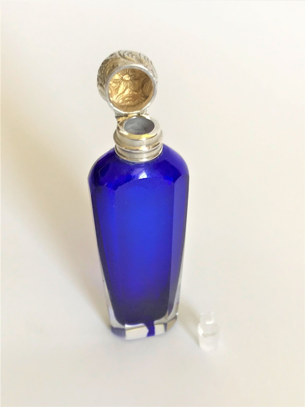A lovely Victorian silver mounted scent bottle View V