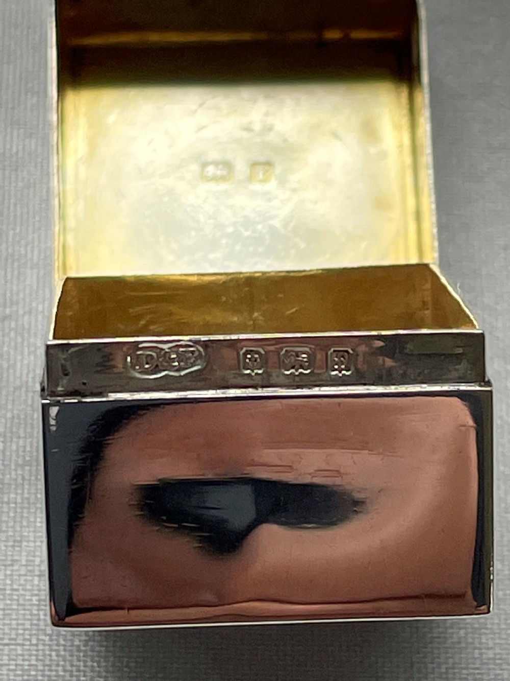 A good Edwardian square silver pill box View VII