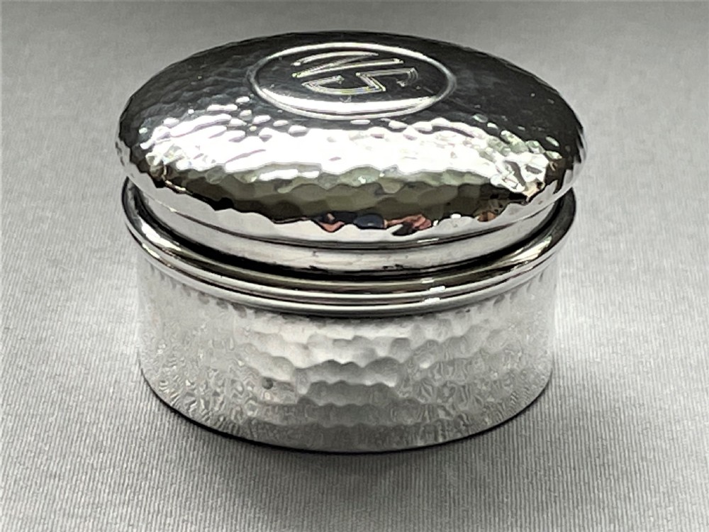 A large Arts & Crafts silver gilt pill box View II