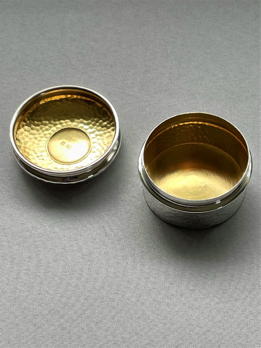 A large Arts & Crafts silver gilt pill box View V