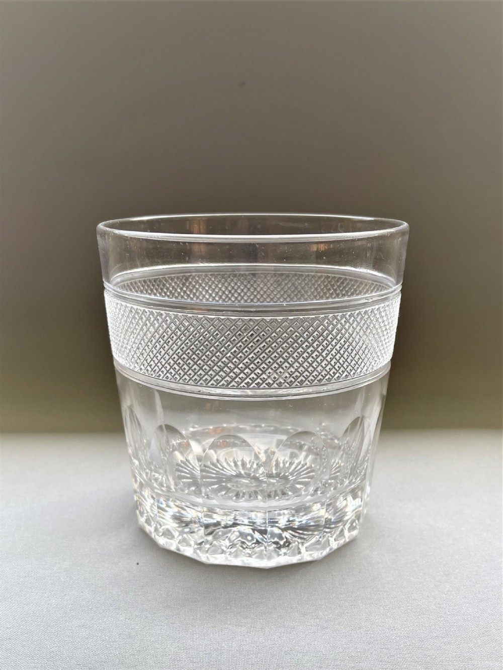 A large Georgian cut glass Whisky tumbler