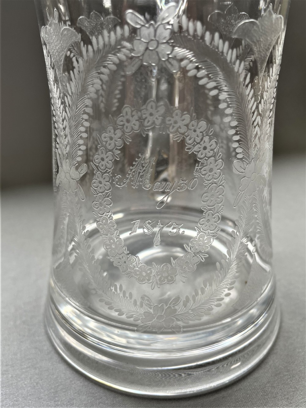 A gorgeous Victorian etched beer mug View IV