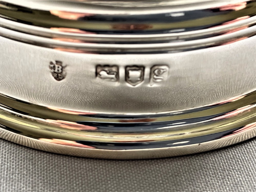 A handsome Barnard Family silver 'fishing reel' inkwell View VI