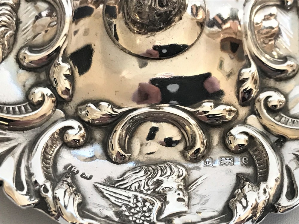 A lovely Edwardian Reynolds Angels Silver Ring Tree View V