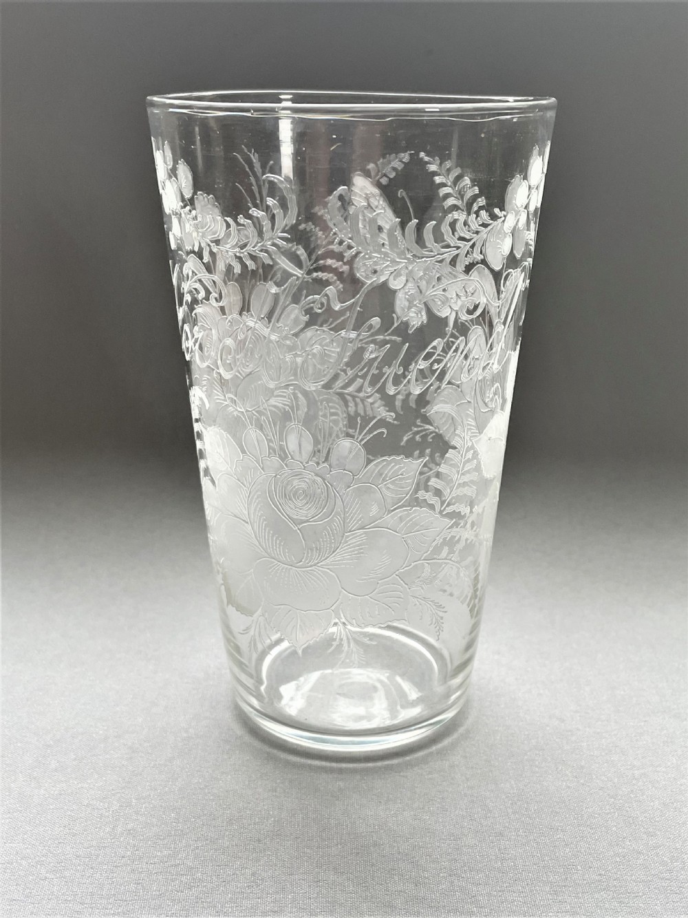 A superb 'For a friend' Victorian beer glass View II
