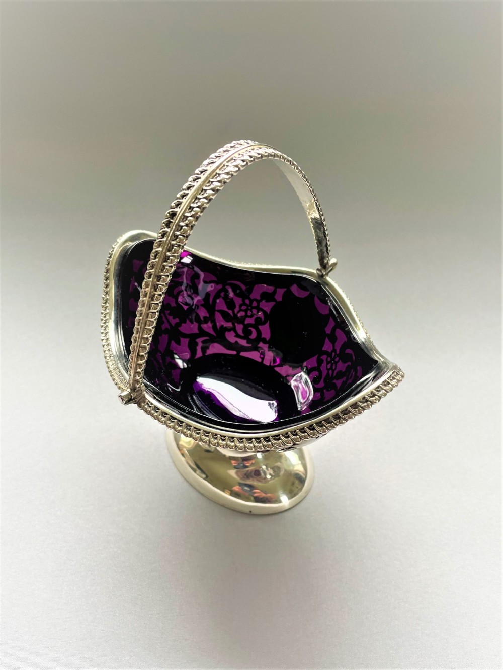 A fabulous Chester silver & amethyst basket View III