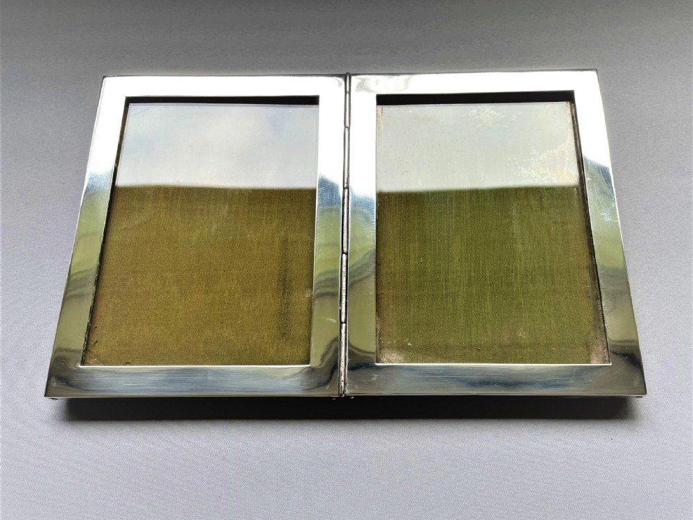 A rare silver double folding photo frame View II