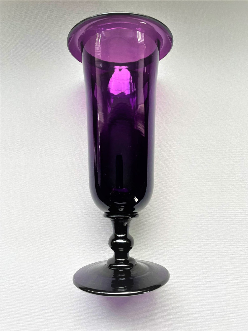 A gorgeous amethyst glass Victorian stem vase View IV