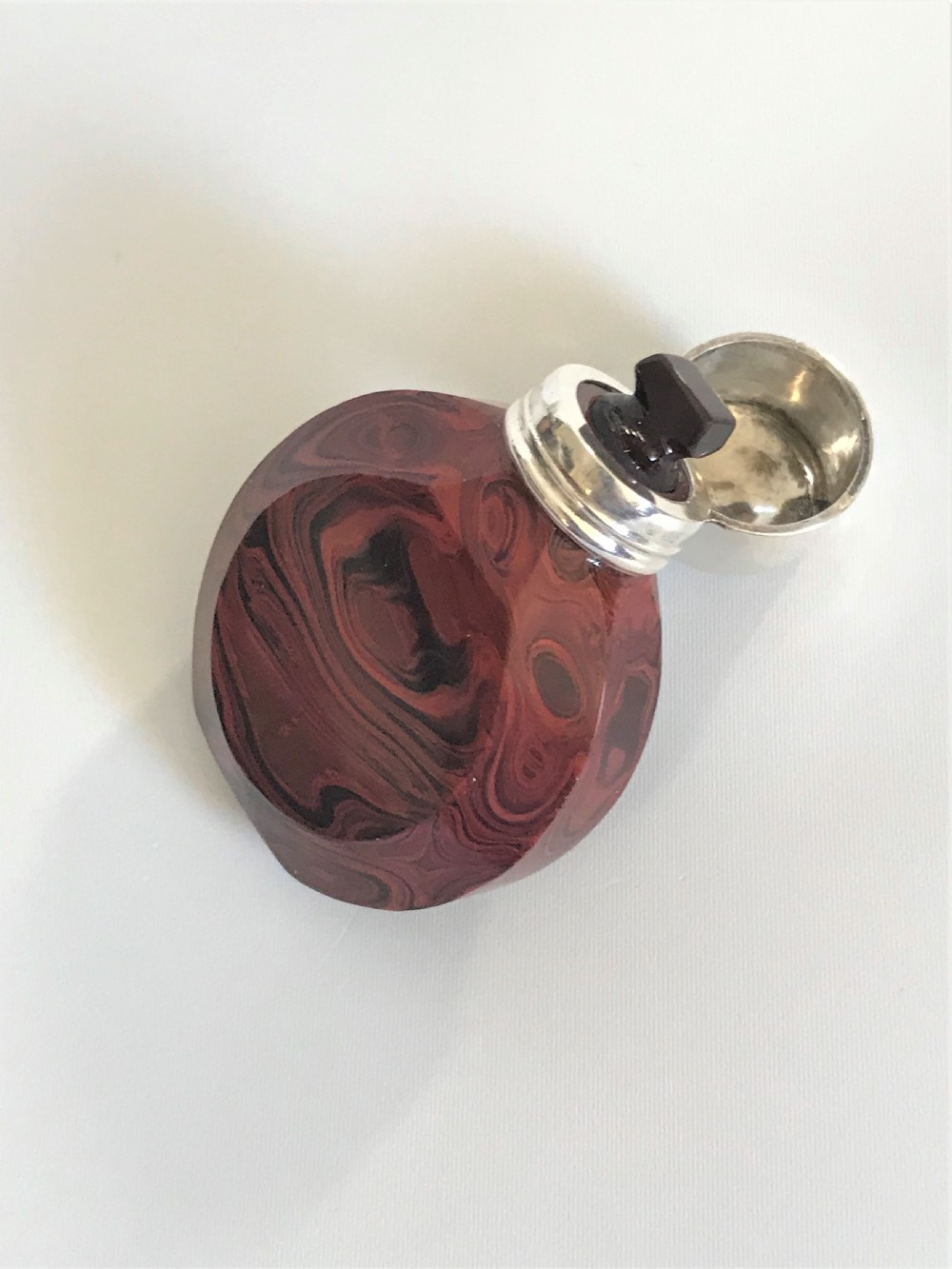 A Rare 19th Century Silver Mounted Lithyalin Scent Bottle View V