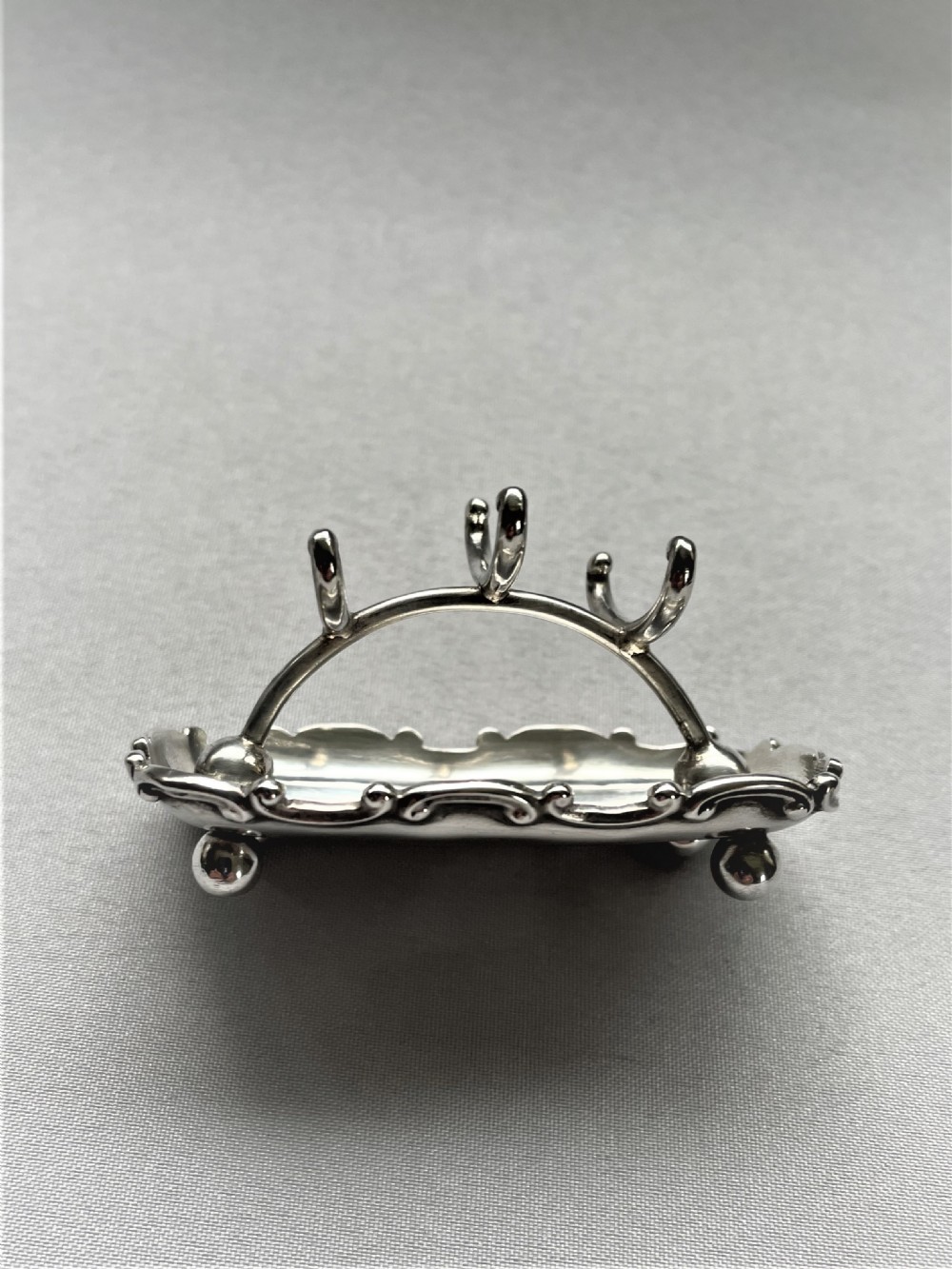 An unusual Edwardian silver ring & trinket stand View IV