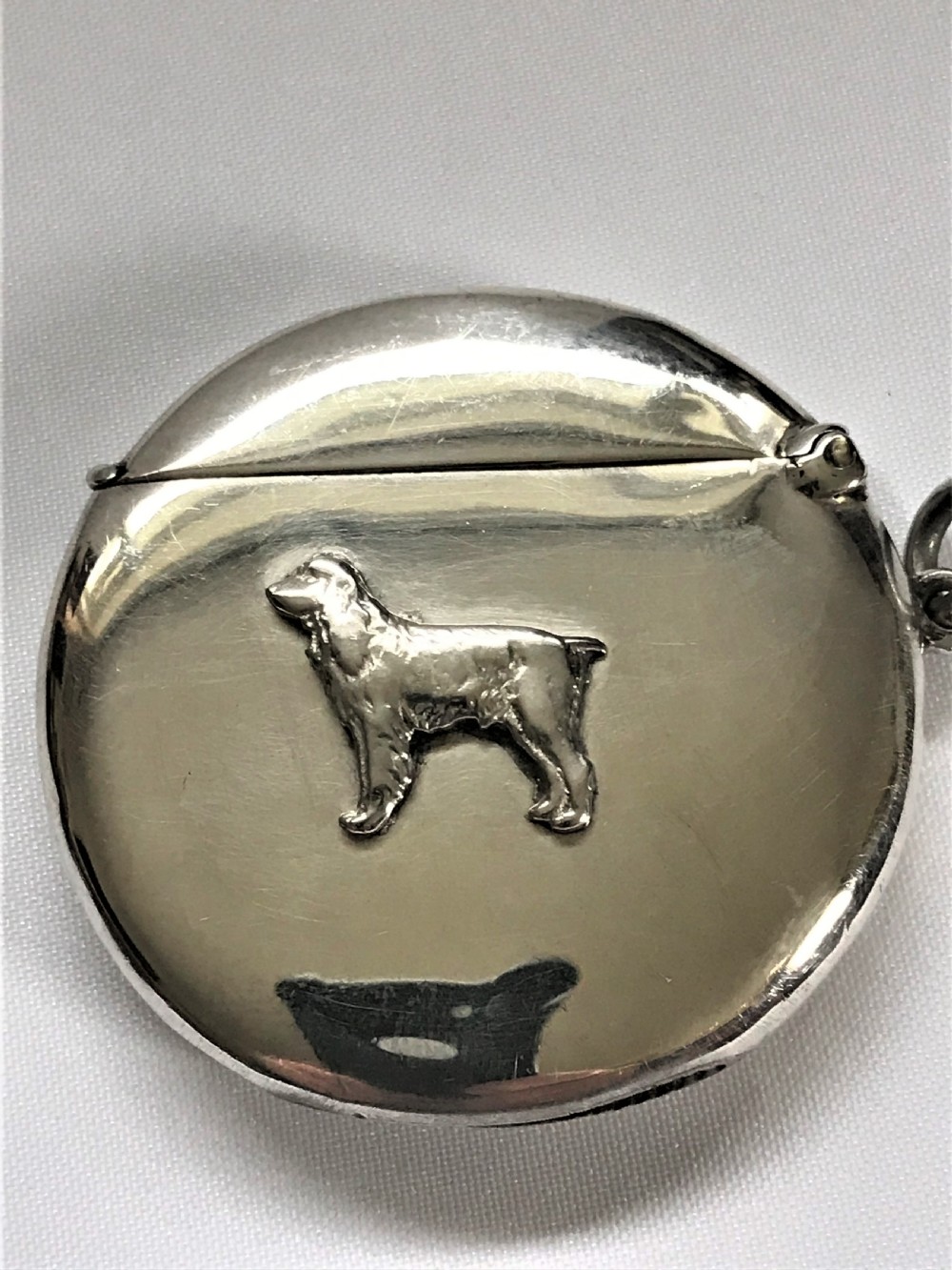 A Rare Circular Silver Spaniel Vesta View II