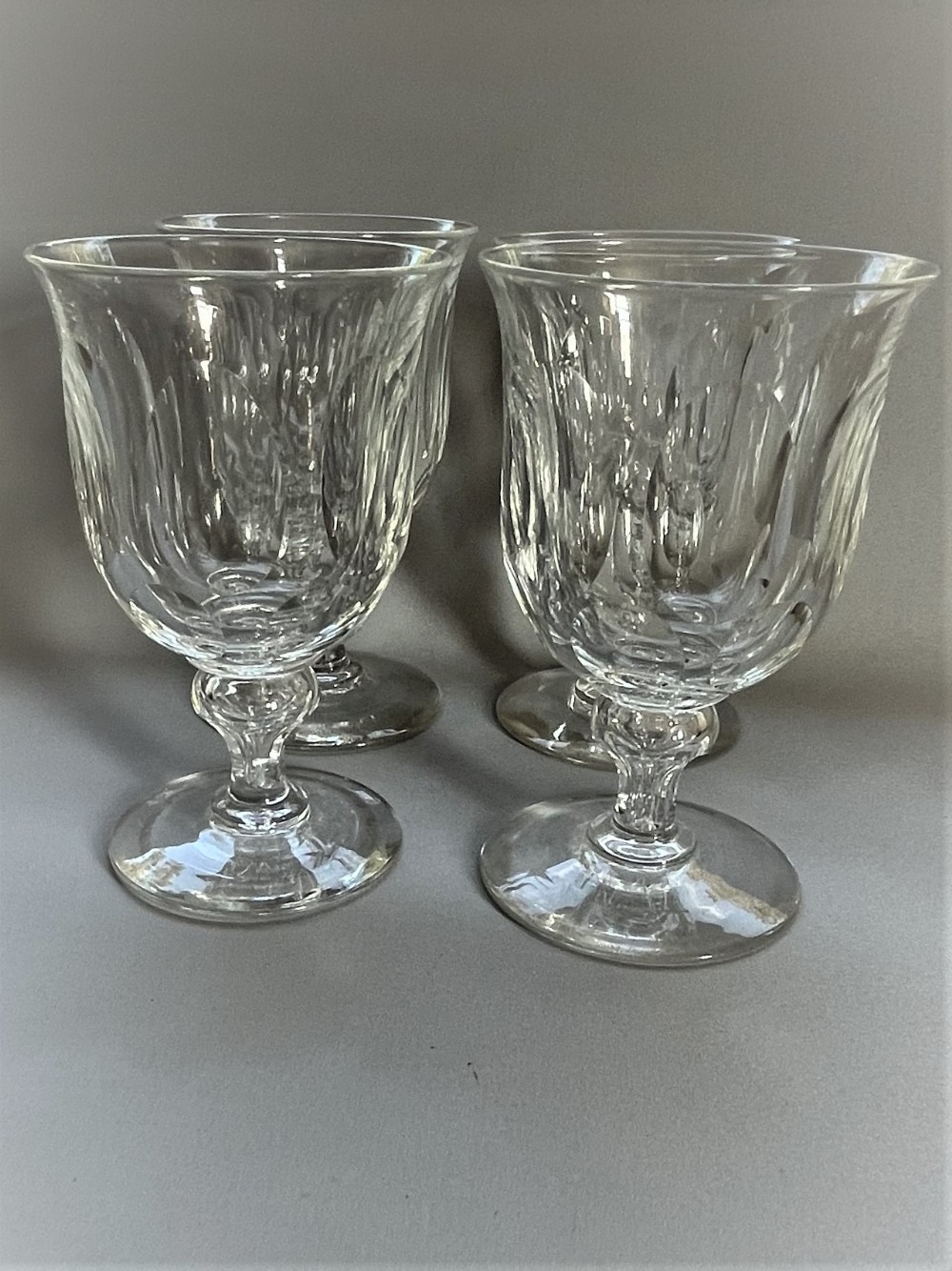 A fabulous set of four Victorian cut glass rummers