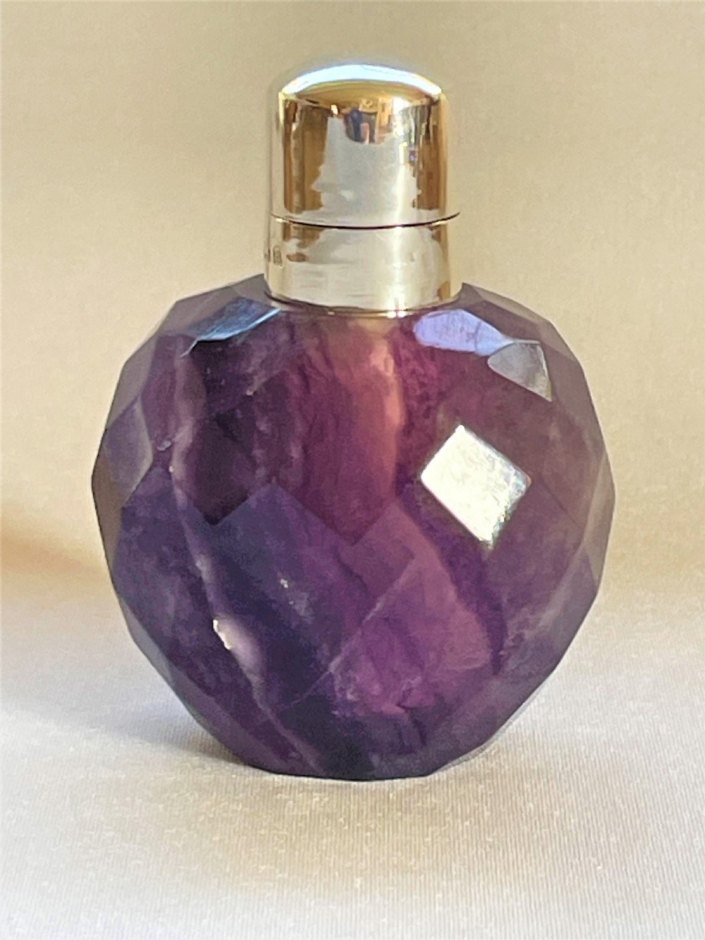 An extremely rare Victorian silver & Bluejohn scent bottle View II