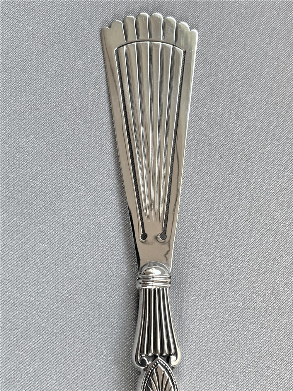 A rare novelty silver 'fan' bookmark View III