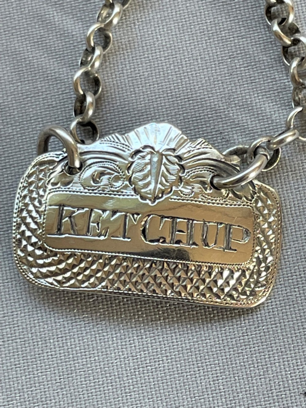 A rare Georgian silver 'Ketchup' label View III