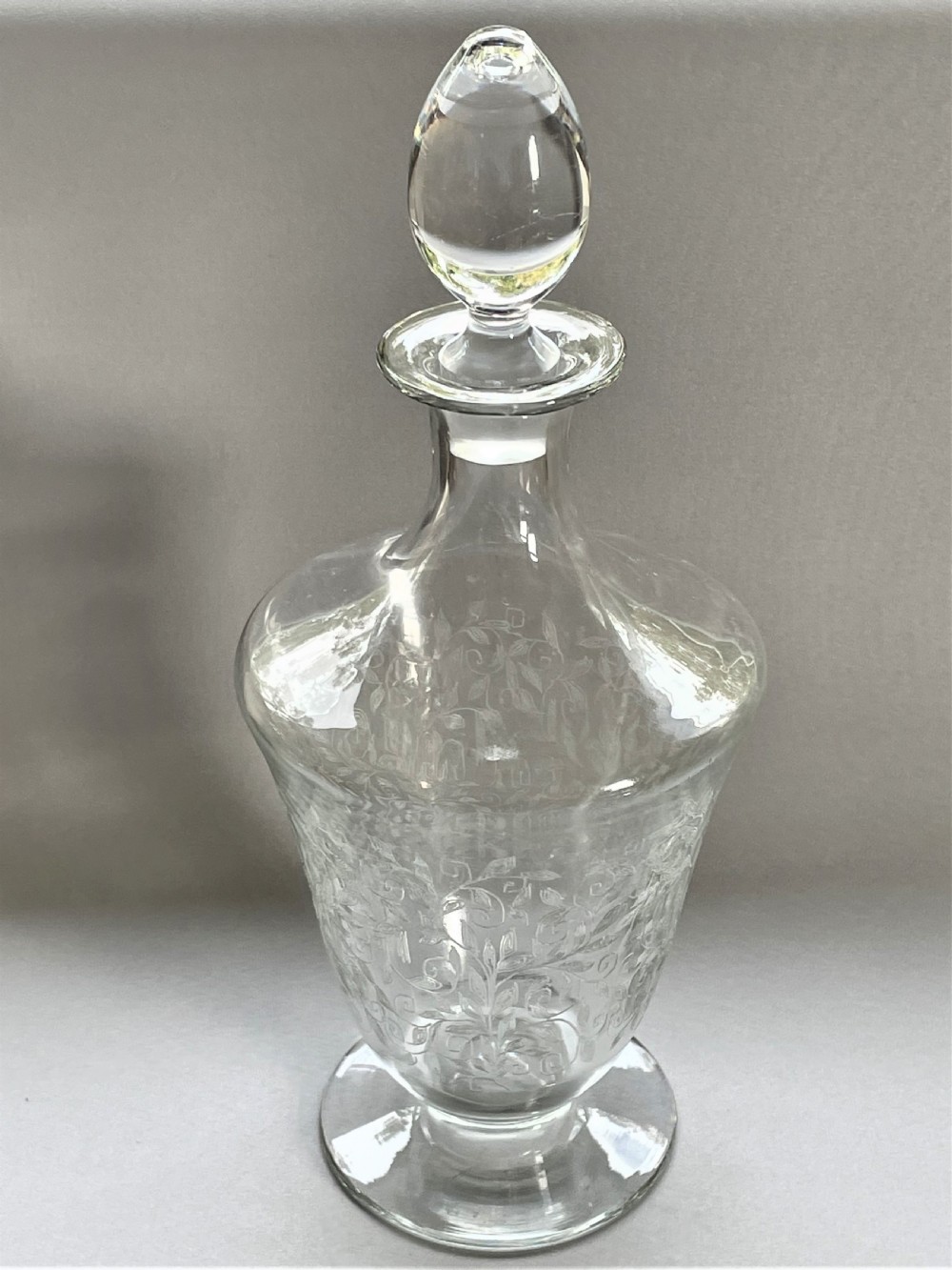A gorgeous etched Baccarat decanter