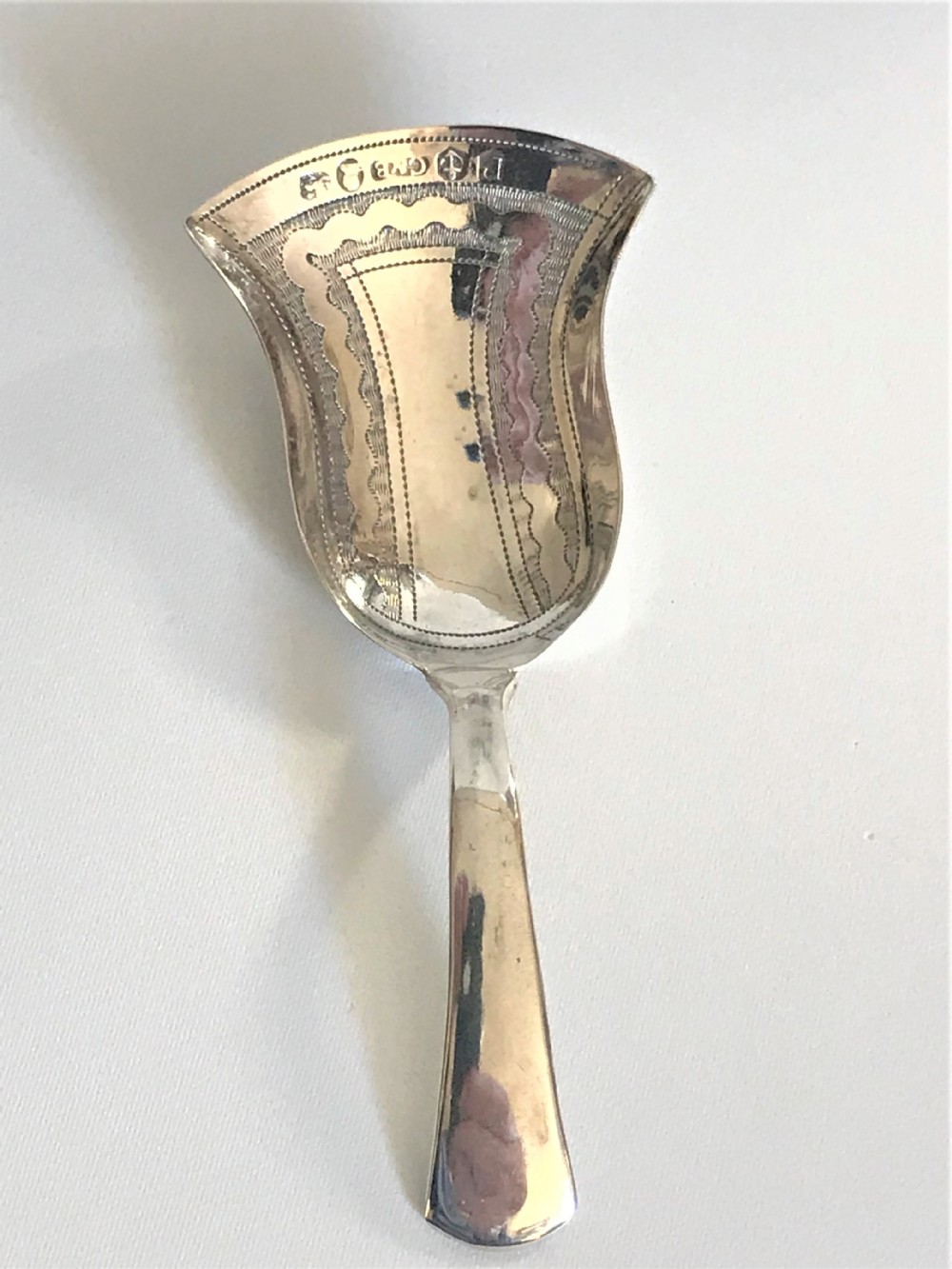 A fine Georgian Regency silver caddy spoon