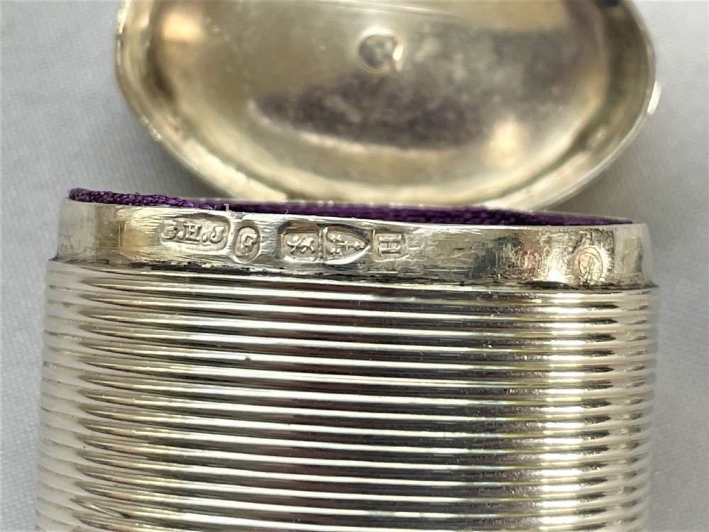 An exquisite novelty Chester silver thimble and case View VIII